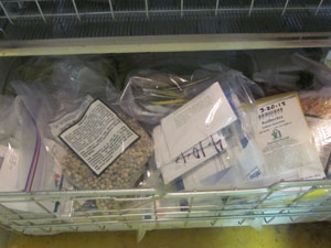 freezer drawer full of seeds